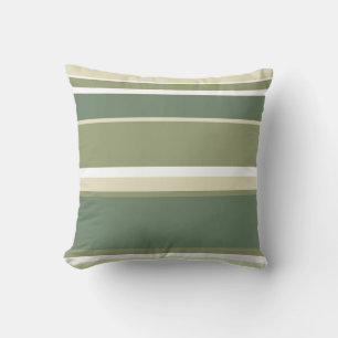 Olive green stripes throw pillow
