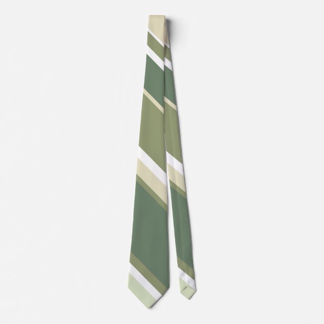 Olive green stripes tie (Front)