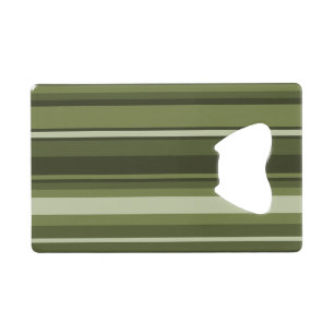 Olive green stripes wallet bottle opener