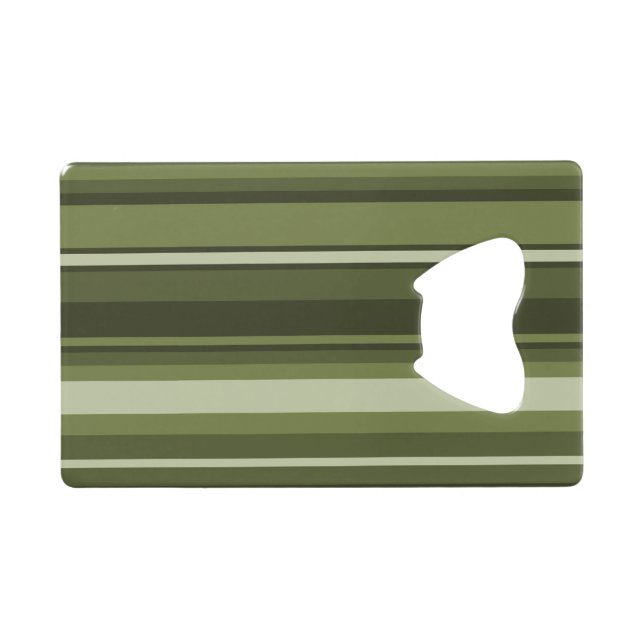 Olive green stripes wallet bottle opener (Back Horizontal)