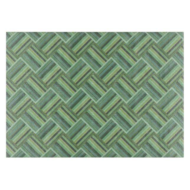 Olive green stripes weave cutting board (Front)