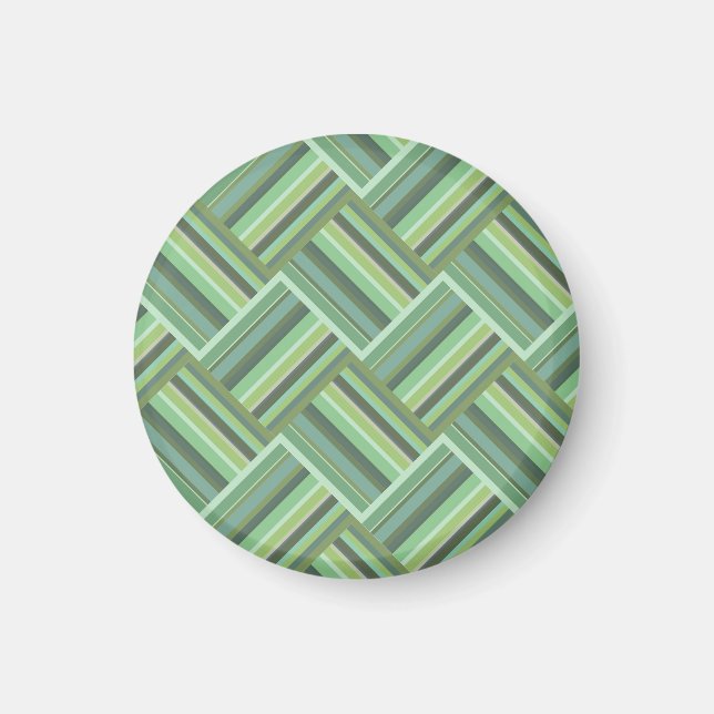 Olive green stripes weave magnet (Front)