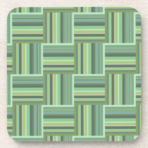 Olive green stripes weave pattern coaster