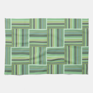 Olive green stripes weave pattern kitchen towel