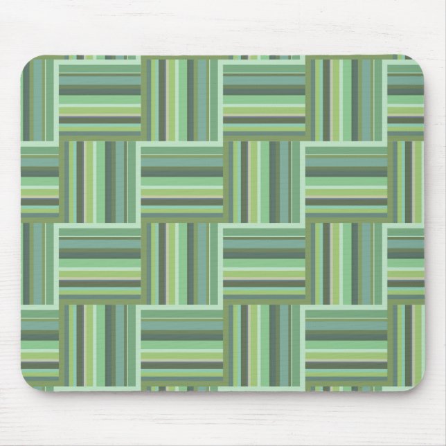 Olive green stripes weave pattern mouse pad (Front)