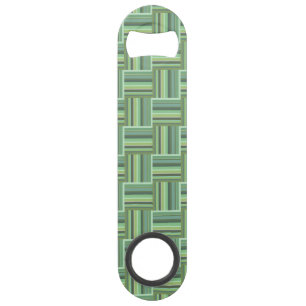 Olive green stripes weave pattern speed bottle opener