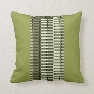 Olive Green Stylish Modern Abstract Pattern Throw Pillow