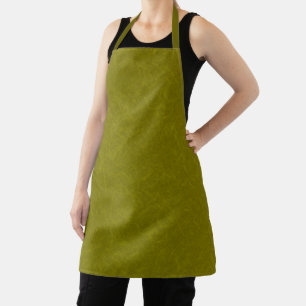 Olive green surface with subtle swirling pattern apron