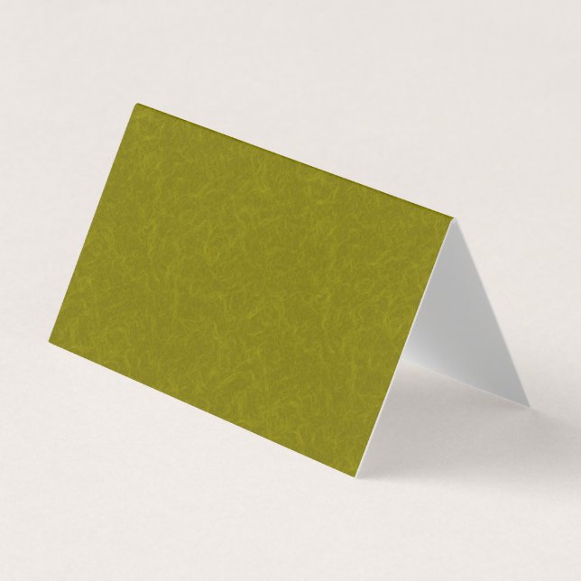 Olive green surface with subtle swirling pattern business card (Front)