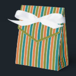 Olive green, Teal, Orange Striped Favor Box<br><div class="desc">Olive green,  teal and orange striped favour box with ribbon tie. Perfect for all gift decoration themes; simple/minimalist to maximalist depending on additional embellishments.</div>