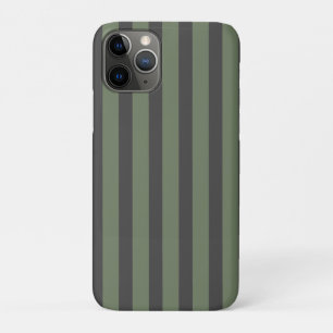 Olive Green Tick Striped Modern iPhone 11 Pro Case