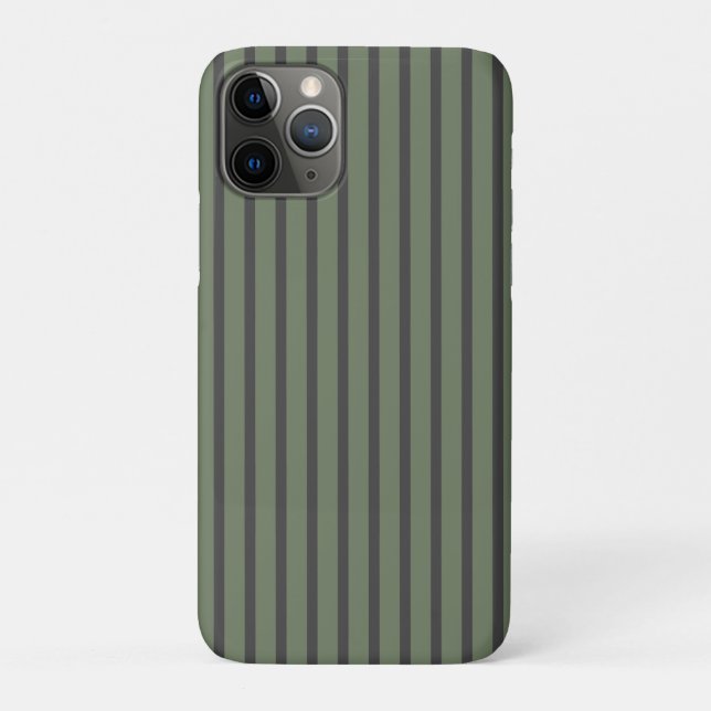 Olive Green Tick Striped Modern Case-Mate iPhone Case (Back)