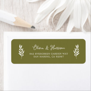Olive Green Tuscan Elegant Address Label