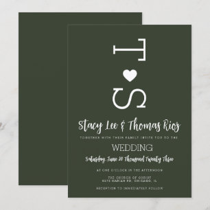 Olive Green Typographie Faire-part de mariage card