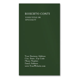 Olive Green Unique Plain Minimalist Modern Magnetic Business Card