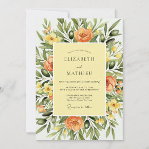Olive Green Verdant Tuscan Wedding Invitation