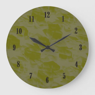 Olive Green Wall Clock with Black Numbers