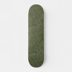 Olive green water droplets skateboard