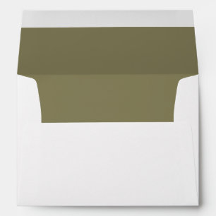 Olive Green Wedding Elegant Modern Return Address Envelope