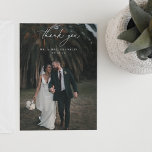 Olive Green Wedding Photo Thank You Card<br><div class="desc">Olive green,  wedding photo thank you card. Features,  template text lines for your names and personalized message.</div>