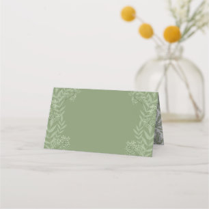 Olive Green Wedding Vintage Botanical Place Card