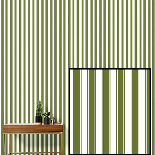 Olive Green & White Stripes Wallpaper (Creator Uploaded)