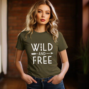 Olive Green Wild and Free T-Shirt