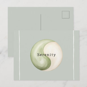 Olive Green Yin Yang Meditation Personalized  Postcard