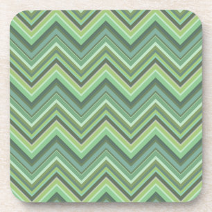 Olive green zigzag stripes coaster