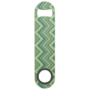 Olive green zigzag stripes speed bottle opener