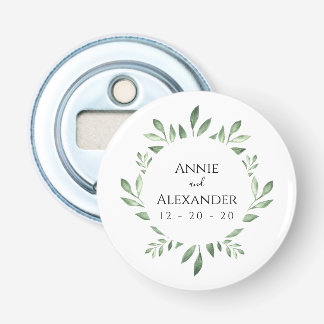 Olive Greenery Botanical Watercolor Bottle Opener