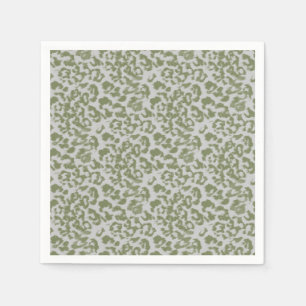 Olive grey spotted leopard  napkin