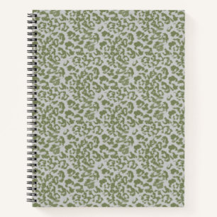 Olive grey spotted leopard notebook