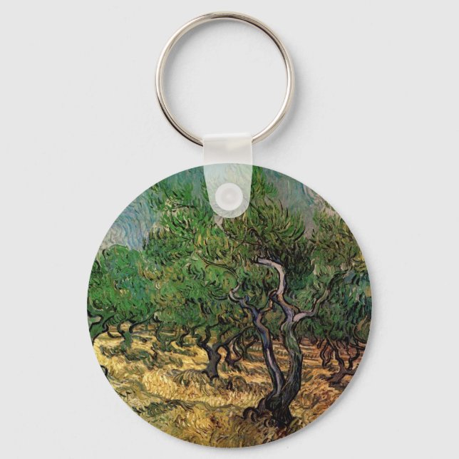 Olive Grove by Vincent van Gogh Keychain (Front)