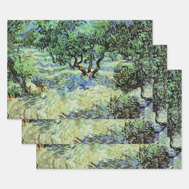 Olive Grove by Vincent van Gogh Wrapping Paper Sheet (Set)