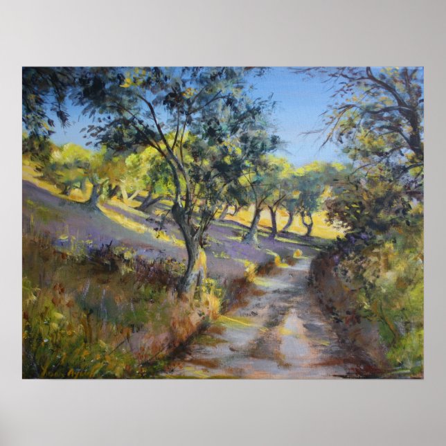 Olive Grove in Autumn Sunlight Poster (Front)