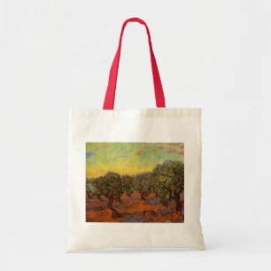 Olive Grove, Orange Sky by Vincent van Gogh Tote Bag