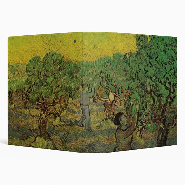 Olive Grove with Picking Figures, Vincent van Gogh Binder (Background)
