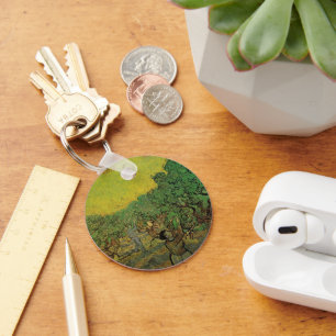 Olive Grove with Picking Figures, Vincent van Gogh Keychain