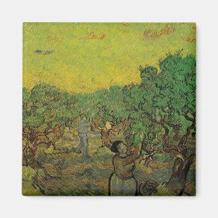 Olive Grove with Picking Figures, Vincent van Gogh Magnet