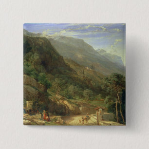 Olive Groves at Varenna, Lake Como, Italy, 1861 (o 2 Inch Square Button