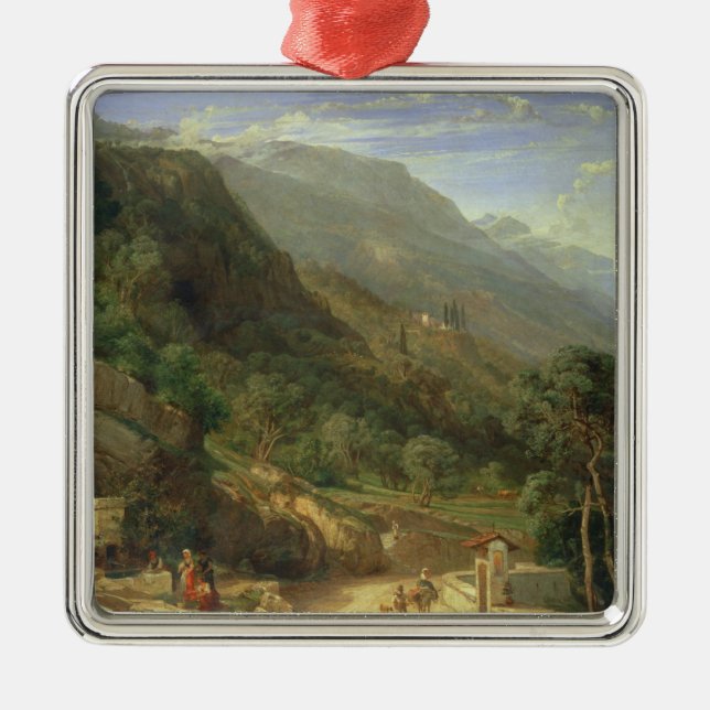 Olive Groves at Varenna, Lake Como, Italy, 1861 (o Metal Ornament (Front)