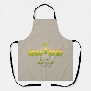 Olive Hanukkah Menorah Apron
