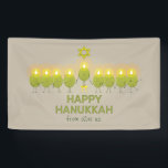 Olive Hanukkah Menorah Banner<br><div class="desc">A group of fun-loving olives get together for a photo op and form a menorah to send a Happy Hanukkah greeting.</div>
