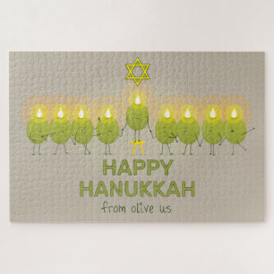 Olive Hanukkah Menorah Jigsaw Puzzle