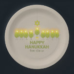 Olive Hanukkah Menorah Paper Plate<br><div class="desc">A group of fun-loving olives get together for a photo op and form a menorah to send a Happy Hanukkah greeting.</div>