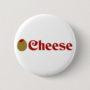 Olive (I Love) Cheese 2 Inch Round Button