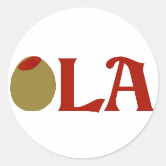 OLIVE (I Love) LA Classic Round Sticker