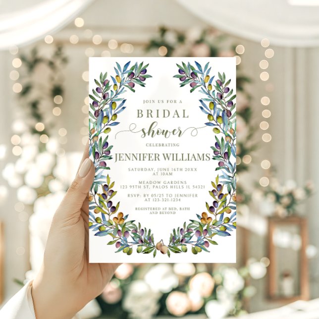Olive Italian Tuscan Theme Boho Bridal Shower Invitation (Creator Uploaded)