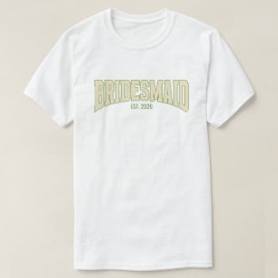 Olive + Ivory Faux Glitter BRIDESMAID Bachelorette T-Shirt